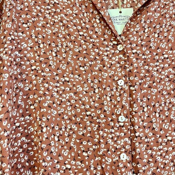 NWT Pink Martini Button Up Floral For Me Again Pink XS - Picture 2 of 10
